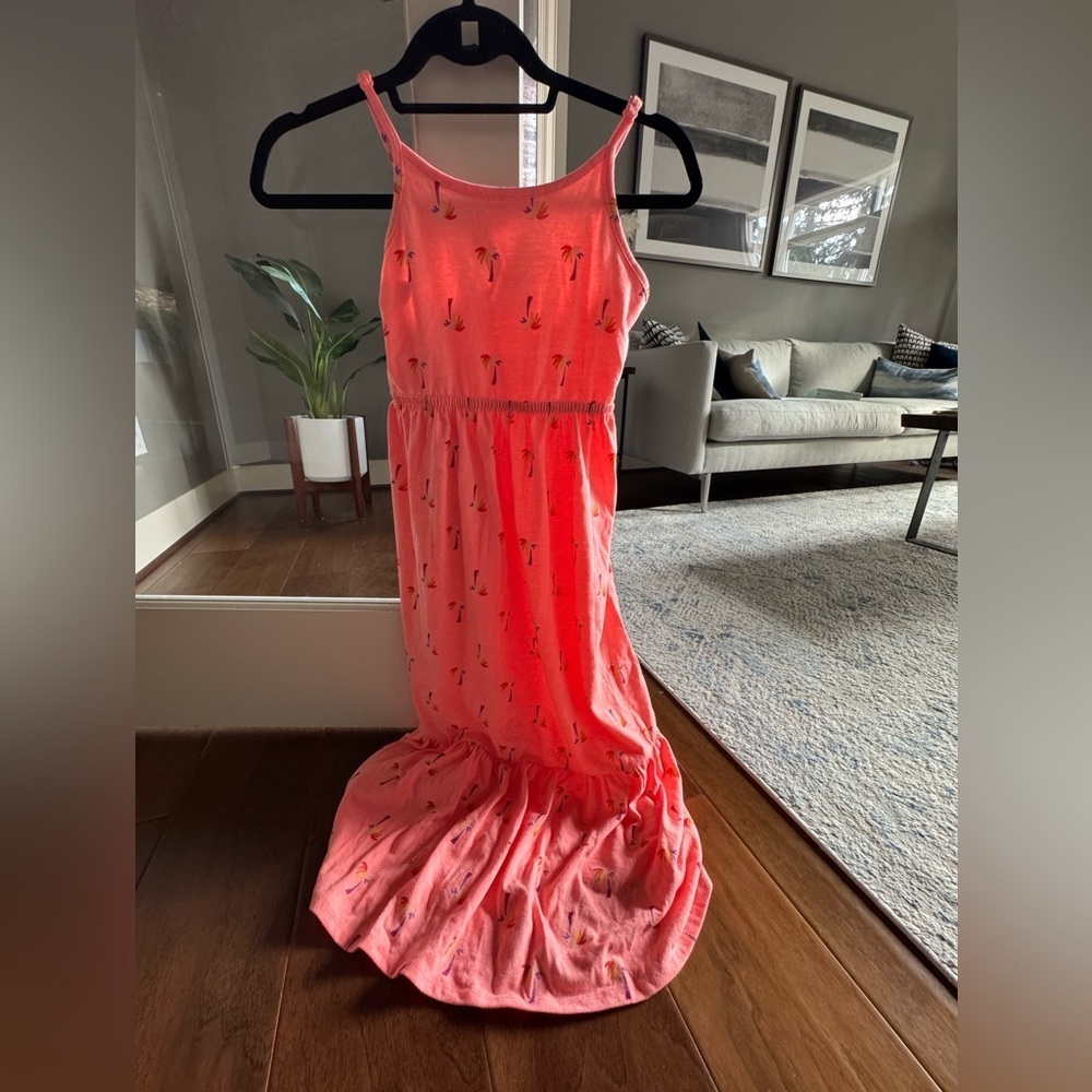 Cat & Jack Coral Dress with Playful palm trees - Picture 6 of 8